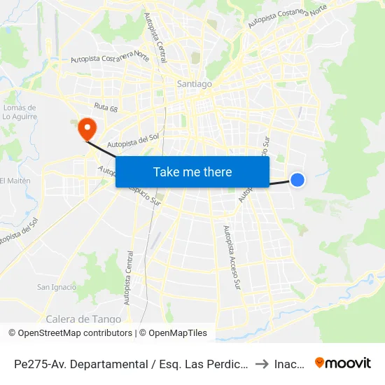 Pe275-Av. Departamental / Esq. Las Perdices to Inacap map