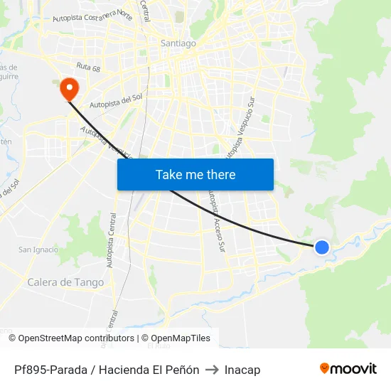 Pf895-Parada / Hacienda El Peñón to Inacap map