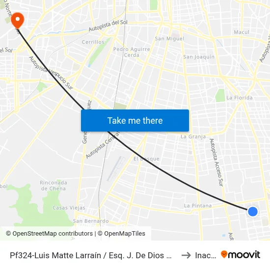 Pf324-Luis Matte Larraín / Esq. J. De Dios Malebrán to Inacap map