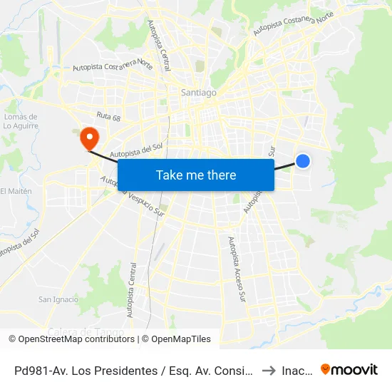 Pd981-Av. Los Presidentes / Esq. Av. Consistorial to Inacap map