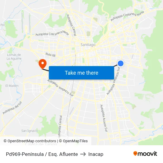 Pd969-Península / Esq. Afluente to Inacap map