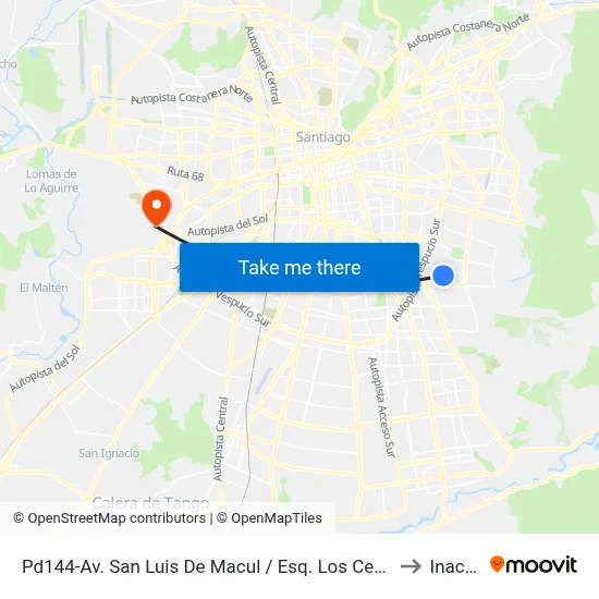 Pd144-Av. San Luis De Macul / Esq. Los Cerezos to Inacap map