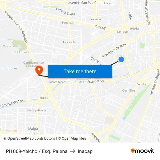 Pi1069-Yelcho / Esq. Palena to Inacap map