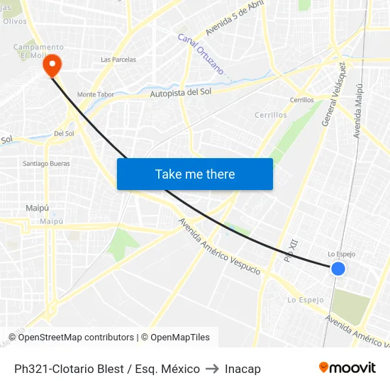 Ph321-Clotario Blest / Esq. México to Inacap map