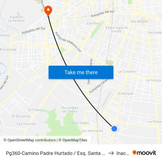Pg360-Camino Padre Hurtado / Esq. Santa Marta to Inacap map
