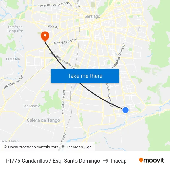 Pf775-Gandarillas / Esq. Santo Domingo to Inacap map