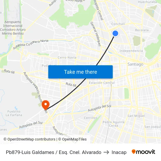 Pb879-Luis Galdames / Esq. Cnel. Alvarado to Inacap map