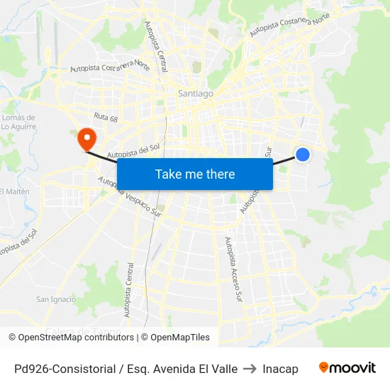 Pd926-Consistorial / Esq. Avenida El Valle to Inacap map