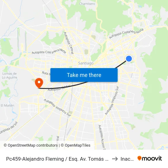 Pc459-Alejandro Fleming / Esq. Av. Tomás Moro to Inacap map