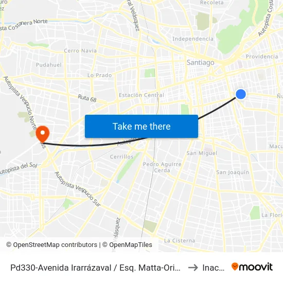 Pd330-Avenida Irarrázaval / Esq. Matta-Oriente to Inacap map