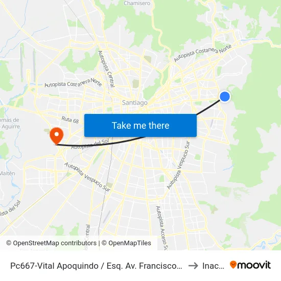 Pc667-Vital Apoquindo / Esq. Av. Francisco Bilbao to Inacap map