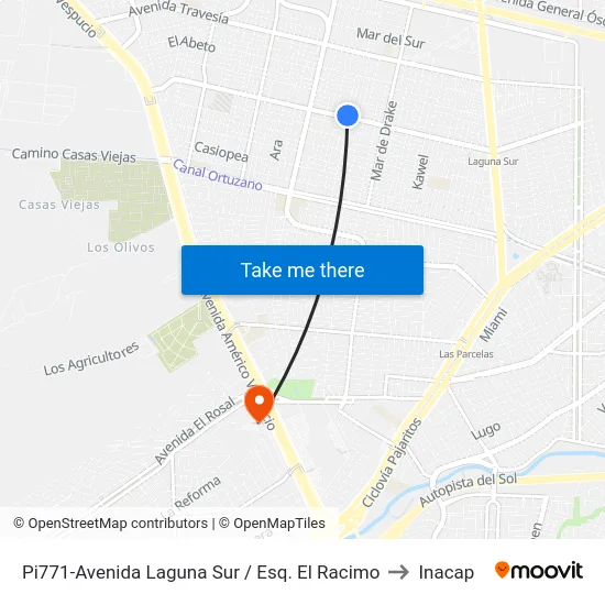 Pi771-Avenida Laguna Sur / Esq. El Racimo to Inacap map