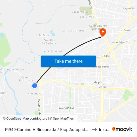 Pi949-Camino A Rinconada / Esq. Autopista Del Sol to Inacap map
