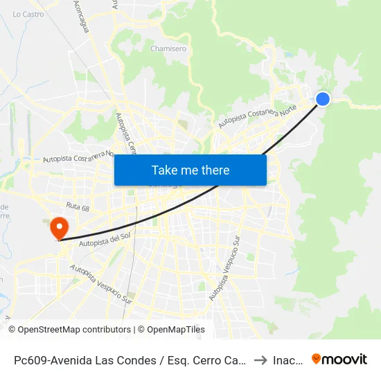 Pc609-Avenida Las Condes / Esq. Cerro Castillo to Inacap map