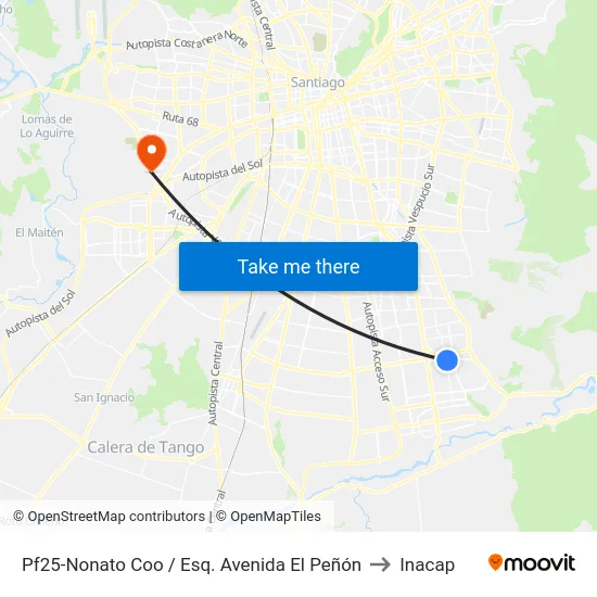 Pf25-Nonato Coo / Esq. Avenida El Peñón to Inacap map