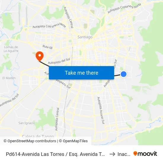 Pd614-Avenida Las Torres / Esq. Avenida Tobalaba to Inacap map