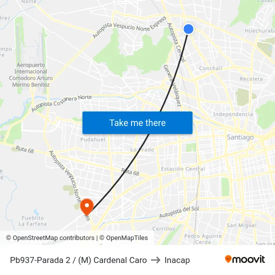 Pb937-Parada 2 / (M) Cardenal Caro to Inacap map