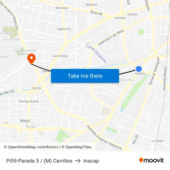 Pi59-Parada 5 / (M) Cerrillos to Inacap map