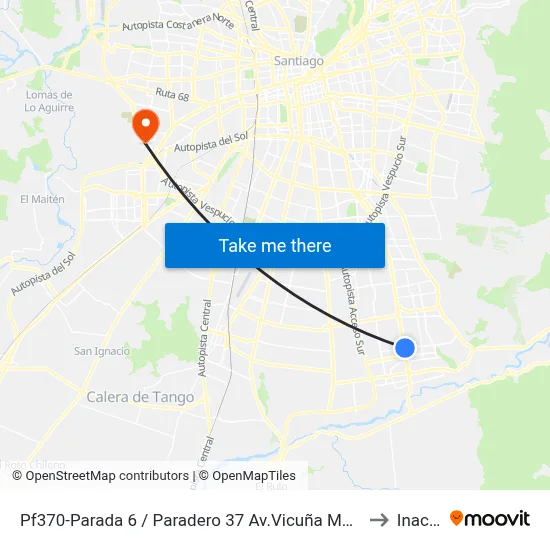 Pf370-Parada 6 / Paradero 37 Av.Vicuña Mackenna to Inacap map