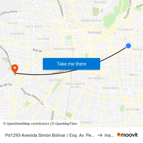 Pd1293-Avenida Simón Bolívar / Esq. Av. Pedro De Valdivia to Inacap map