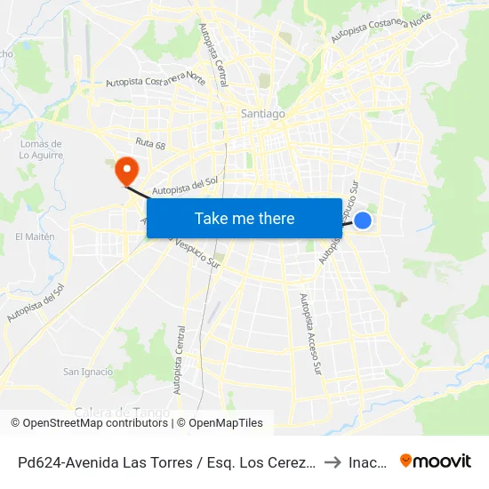 Pd624-Avenida Las Torres / Esq. Los Cerezos to Inacap map