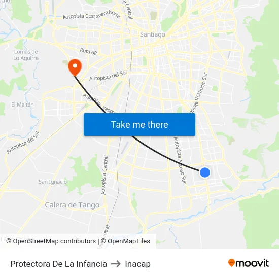 Protectora De La Infancia to Inacap map