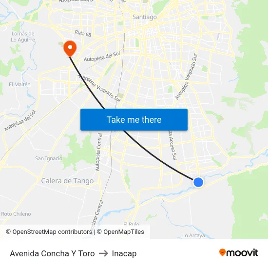 Avenida Concha Y Toro to Inacap map