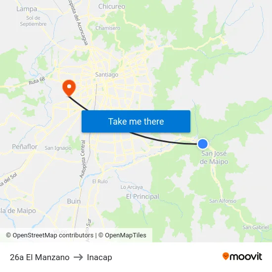 26a El Manzano to Inacap map