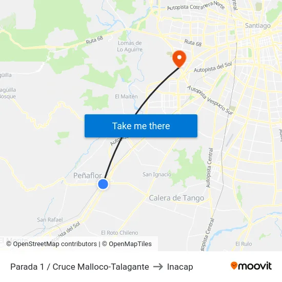 Parada 1 / Cruce Malloco-Talagante to Inacap map