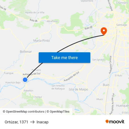 Ortúzar, 1371 to Inacap map