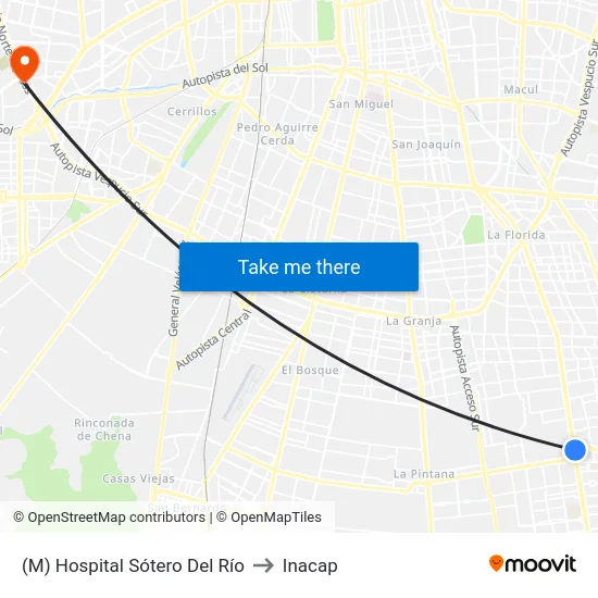 (M) Hospital Sótero Del Río to Inacap map