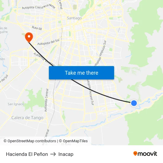 Hacienda El Peñon to Inacap map