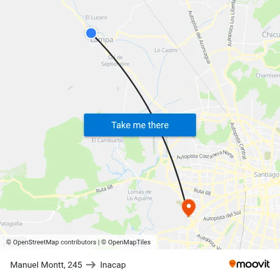 Manuel Montt, 245 to Inacap map