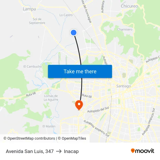 Avenida San Luis, 347 to Inacap map