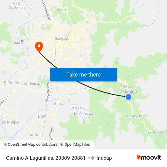 Camino A Lagunillas, 20809-20881 to Inacap map