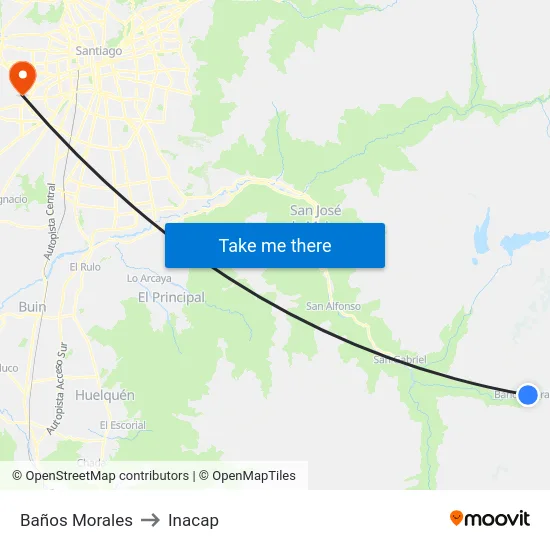 Baños Morales to Inacap map