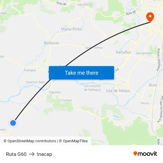 Ruta G60 to Inacap map