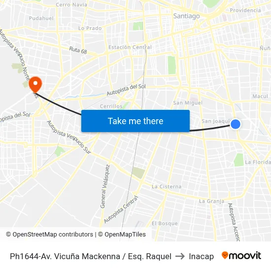 Ph1644-Av. Vicuña Mackenna / Esq. Raquel to Inacap map