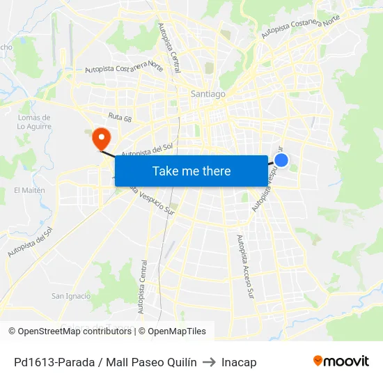 Pd1613-Parada / Mall Paseo Quilín to Inacap map