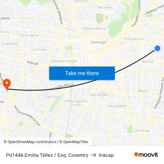 Pd1446-Emilia Téllez / Esq. Coventry to Inacap map