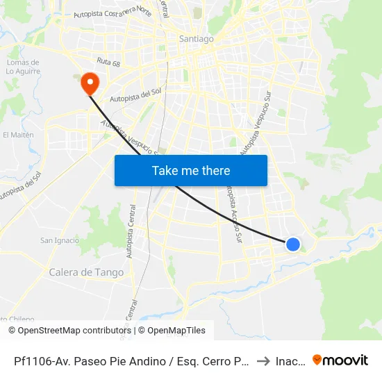 Pf1106-Av. Paseo Pie Andino / Esq. Cerro Pochoco to Inacap map