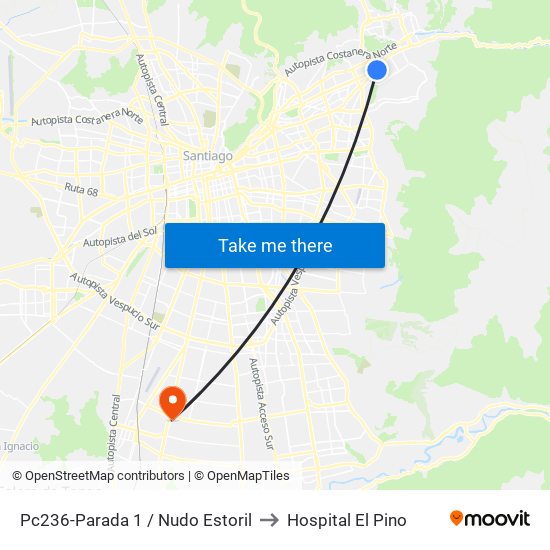 Pc236-Parada 1 / Nudo Estoril to Hospital El Pino map