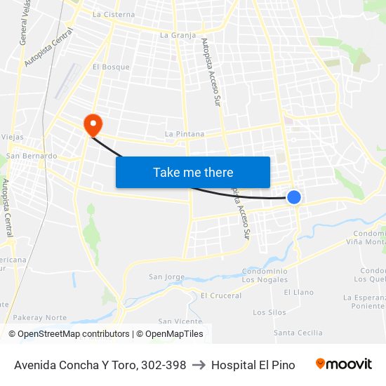 Avenida Concha Y Toro, 302-398 to Hospital El Pino map