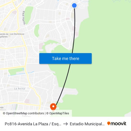 Pc816-Avenida La Plaza / Esq. Rep. De Hondura to Estadio Municipal De La Reina map