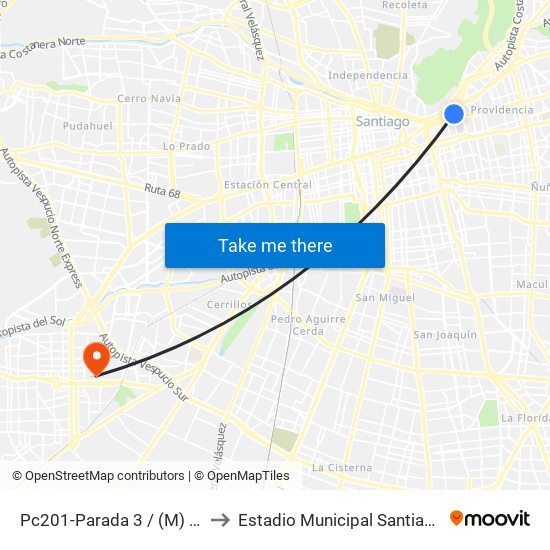 Pc201-Parada 3 / (M) Salvador to Estadio Municipal Santiago Bueras map