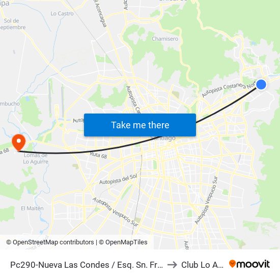 Pc290-Nueva Las Condes / Esq. Sn. Francisco De Asís to Club Lo Aguirre map