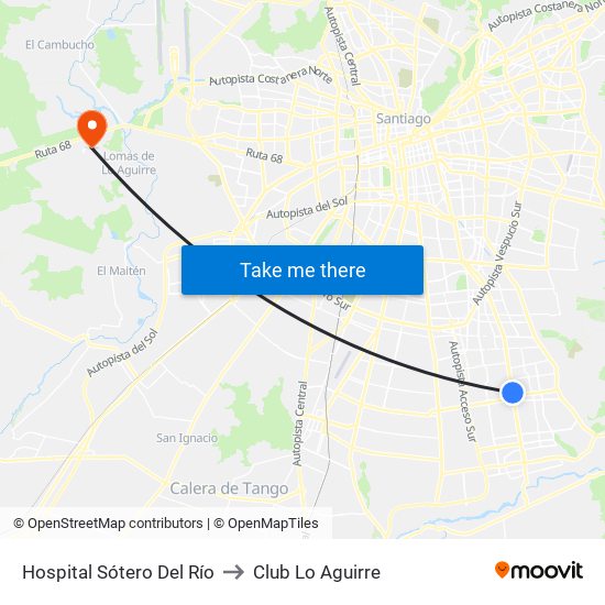 Hospital Sótero Del Río to Club Lo Aguirre map