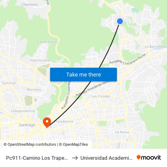 Pc911-Camino Los Trapenses / Esq. Golf De Manquehue to Universidad Academia De Humanismo Cristiano map