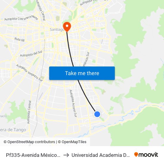 Pf335-Avenida México / Esq. Av. San Carlos to Universidad Academia De Humanismo Cristiano map