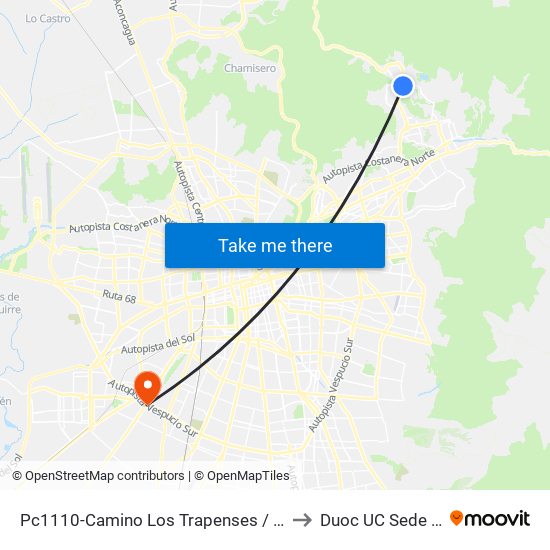 Pc1110-Camino Los Trapenses / Esq. Pedro Lira Urquieta to Duoc UC Sede Plaza Oeste map